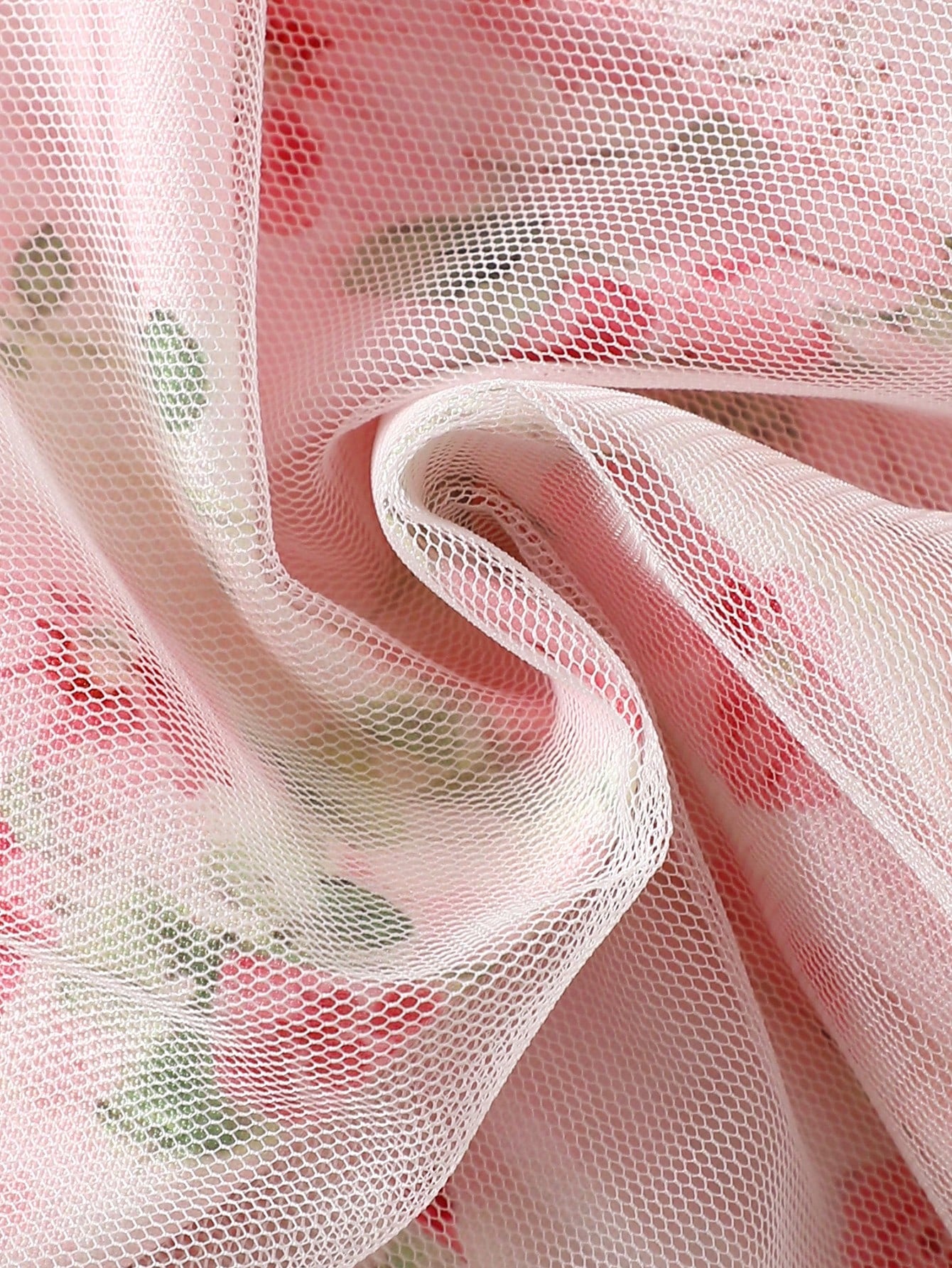1pc Girls Sweet Princess Style Light Pink Ditsy Floral Lace Trim Mesh Sleeveless A-Line Dress Cute Lightweight Summer Dress For Birthday Festival