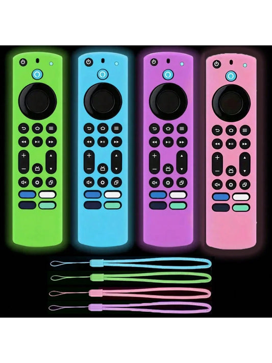 1pc Glow-In-The-Dark Silicone Remote Case For Fire TV Alexa Voice Remote, Fire TV Omni Series, TV 4-Series Remote, Compatible /Insignia Fire TV Remote With Lanyard Insulation,Galentines,Puppy,Carnival