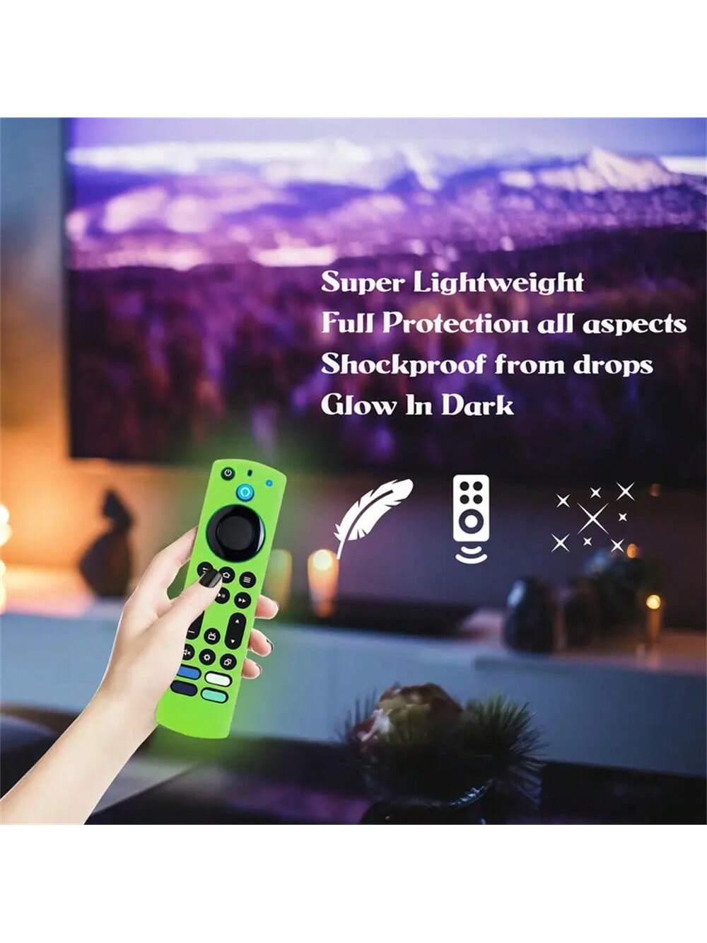 1pc Glow-In-The-Dark Silicone Remote Case For Fire TV Alexa Voice Remote, Fire TV Omni Series, TV 4-Series Remote, Compatible /Insignia Fire TV Remote With Lanyard Insulation,Galentines,Puppy,Carnival