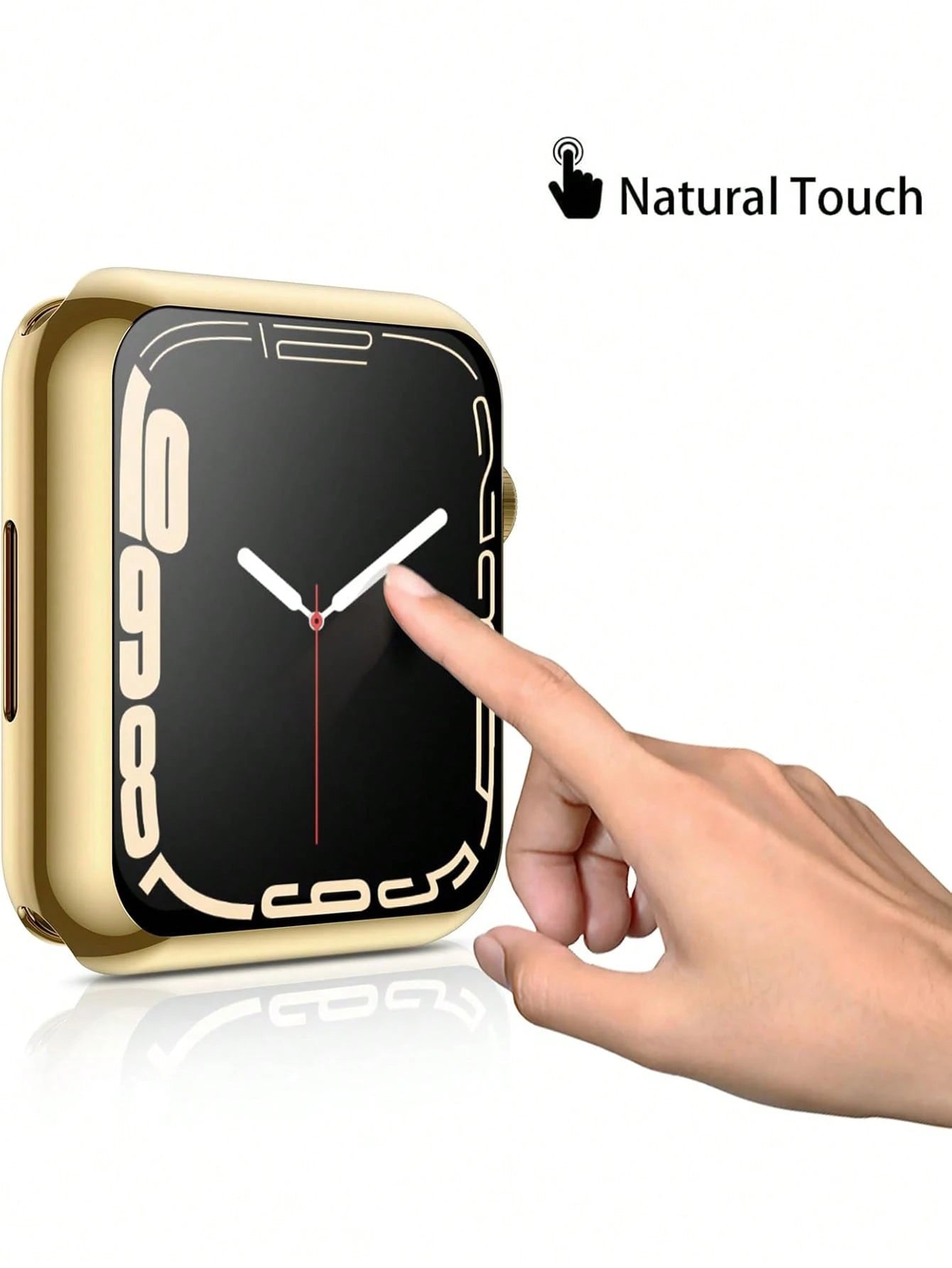 1pc Gold Men Women TPU Full Cover High Definition Ultra Thin Watch Case, Anti-Drop Fashionable Casual Screen Protector Cover, For Apple Watch Case 38/40/41/42/44/45/46/49Mm, For Apple Watch Series Ult