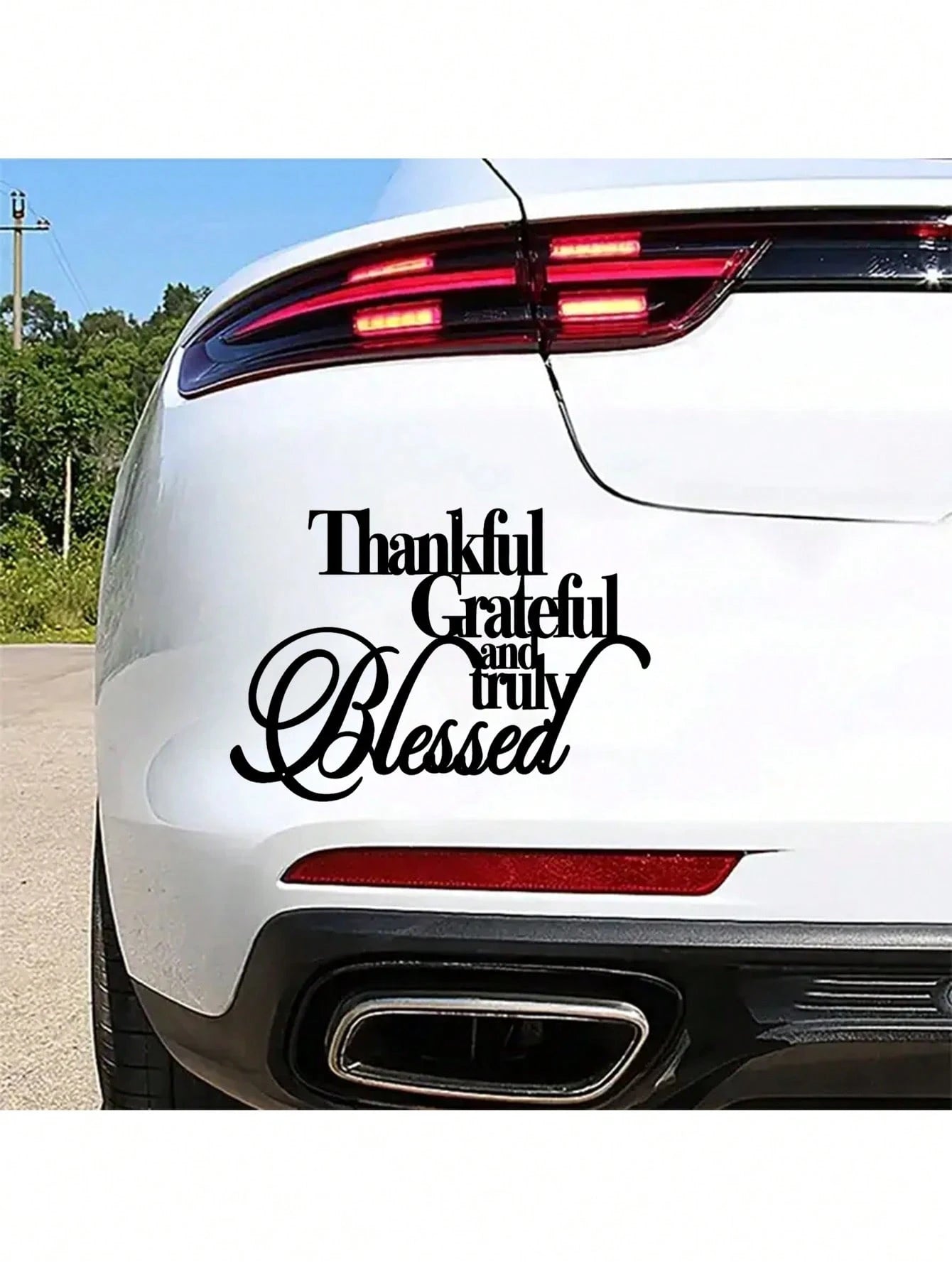 1pc "Gratitude" Elegant Black Cursive Style Sticker- Suitable For Laptops, Bottles, Phones, Vehicles, Windows, Walls, Cups, Etc. Durable Self-Adhesive Car Decoration Sticker