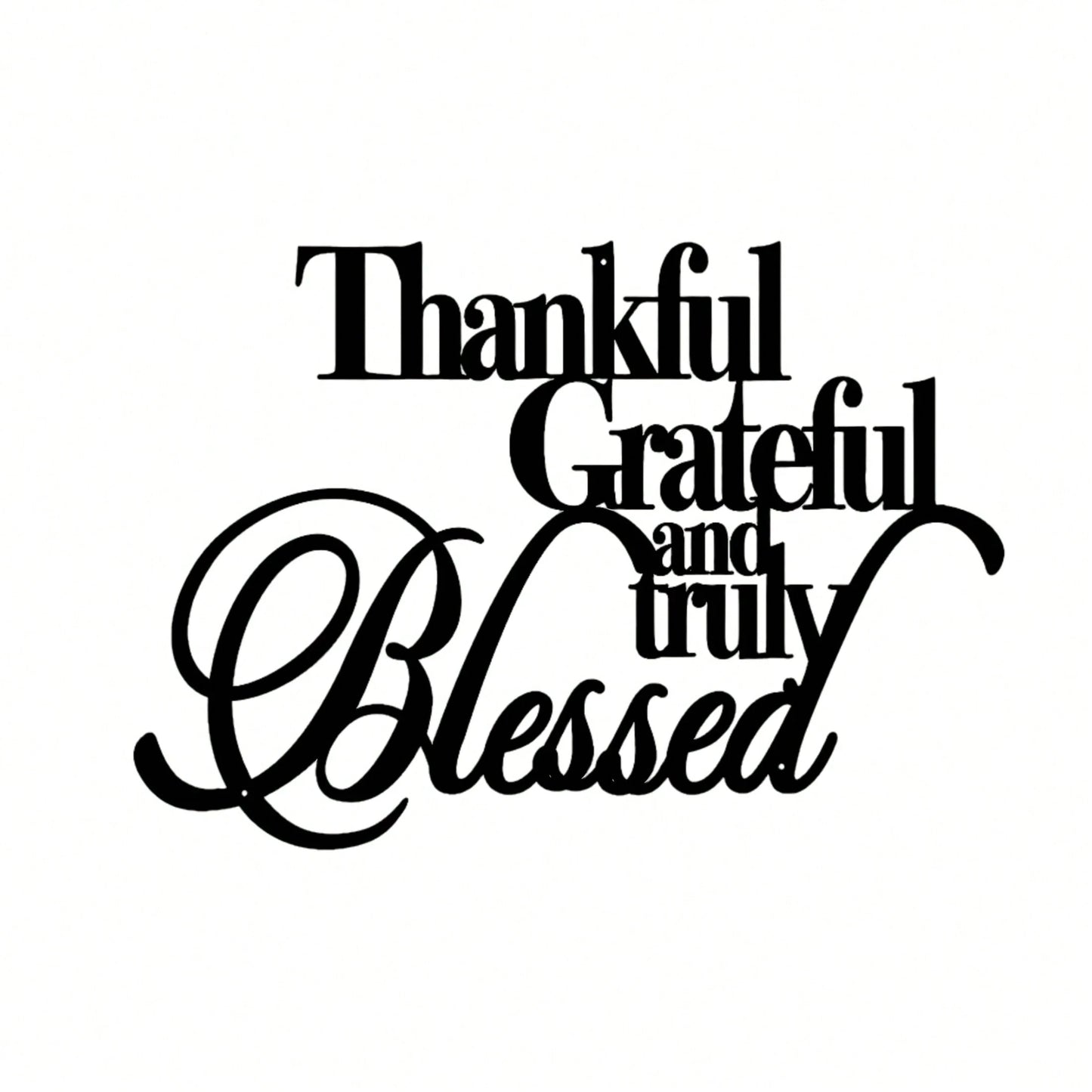 1pc "Gratitude" Elegant Black Cursive Style Sticker- Suitable For Laptops, Bottles, Phones, Vehicles, Windows, Walls, Cups, Etc. Durable Self-Adhesive Car Decoration Sticker