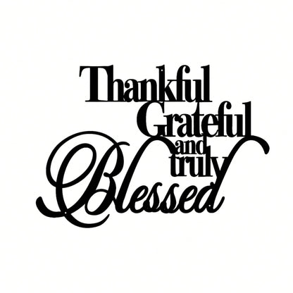 1pc "Gratitude" Elegant Black Cursive Style Sticker- Suitable For Laptops, Bottles, Phones, Vehicles, Windows, Walls, Cups, Etc. Durable Self-Adhesive Car Decoration Sticker