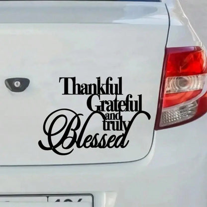 1pc "Gratitude" Elegant Black Cursive Style Sticker- Suitable For Laptops, Bottles, Phones, Vehicles, Windows, Walls, Cups, Etc. Durable Self-Adhesive Car Decoration Sticker