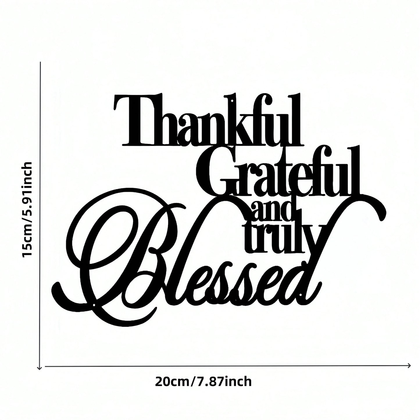 1pc "Gratitude" Elegant Black Cursive Style Sticker- Suitable For Laptops, Bottles, Phones, Vehicles, Windows, Walls, Cups, Etc. Durable Self-Adhesive Car Decoration Sticker