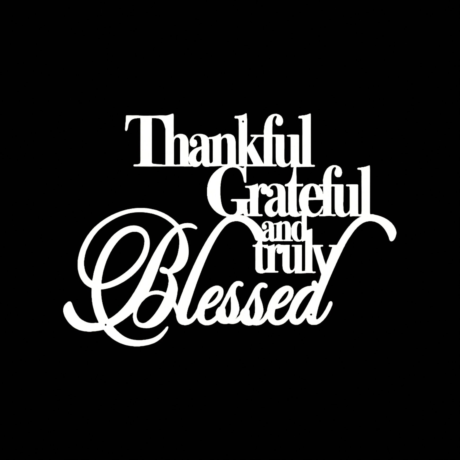 1pc "Gratitude" Elegant Black Cursive Style Sticker- Suitable For Laptops, Bottles, Phones, Vehicles, Windows, Walls, Cups, Etc. Durable Self-Adhesive Car Decoration Sticker