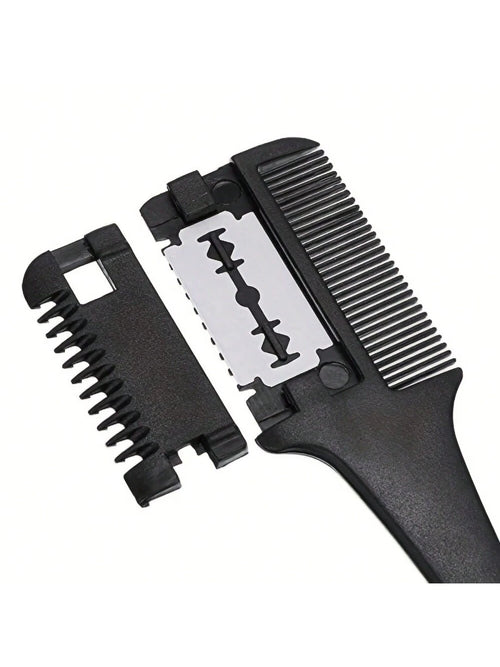 1pc Hair Comb, Fine Hair Razor Comb, Includes 10 Replacement Blades, Men's Fine Hair Trimming Comb, Suitable For Men With Thick And Thin Hair, Gym, Barbershop, Men's Accessories, Men's Head Care Produ