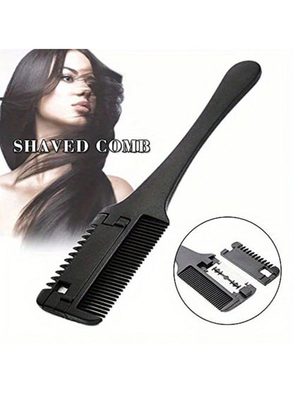 1pc Hair Comb, Fine Hair Razor Comb, Includes 10 Replacement Blades, Men's Fine Hair Trimming Comb, Suitable For Men With Thick And Thin Hair, Gym, Barbershop, Men's Accessories, Men's Head Care Produ