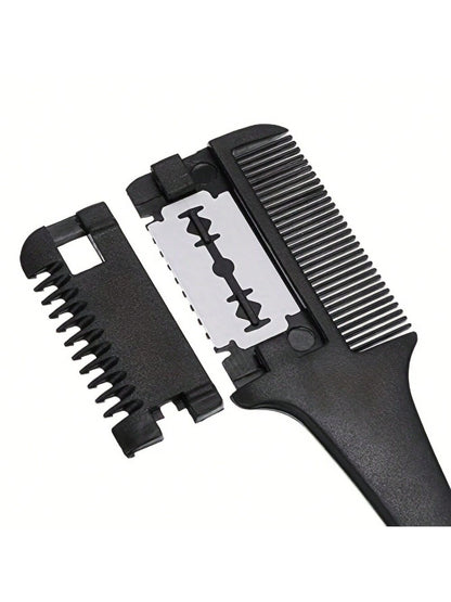 1pc Hair Comb, Fine Hair Razor Comb, Includes 10 Replacement Blades, Men's Fine Hair Trimming Comb, Suitable For Men With Thick And Thin Hair, Gym, Barbershop, Men's Accessories, Men's Head Care Produ