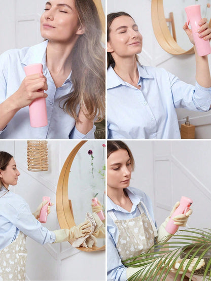 1pc Hair Spray Bottle, Capacity 200ml/300ml/500ml/5ml, High Pressure Continuous White Automatic Air Pressure Ultra Fine Mist Spray Bottle, Suitable For Hair Salon, Beauty Salon, Travel, Back To School