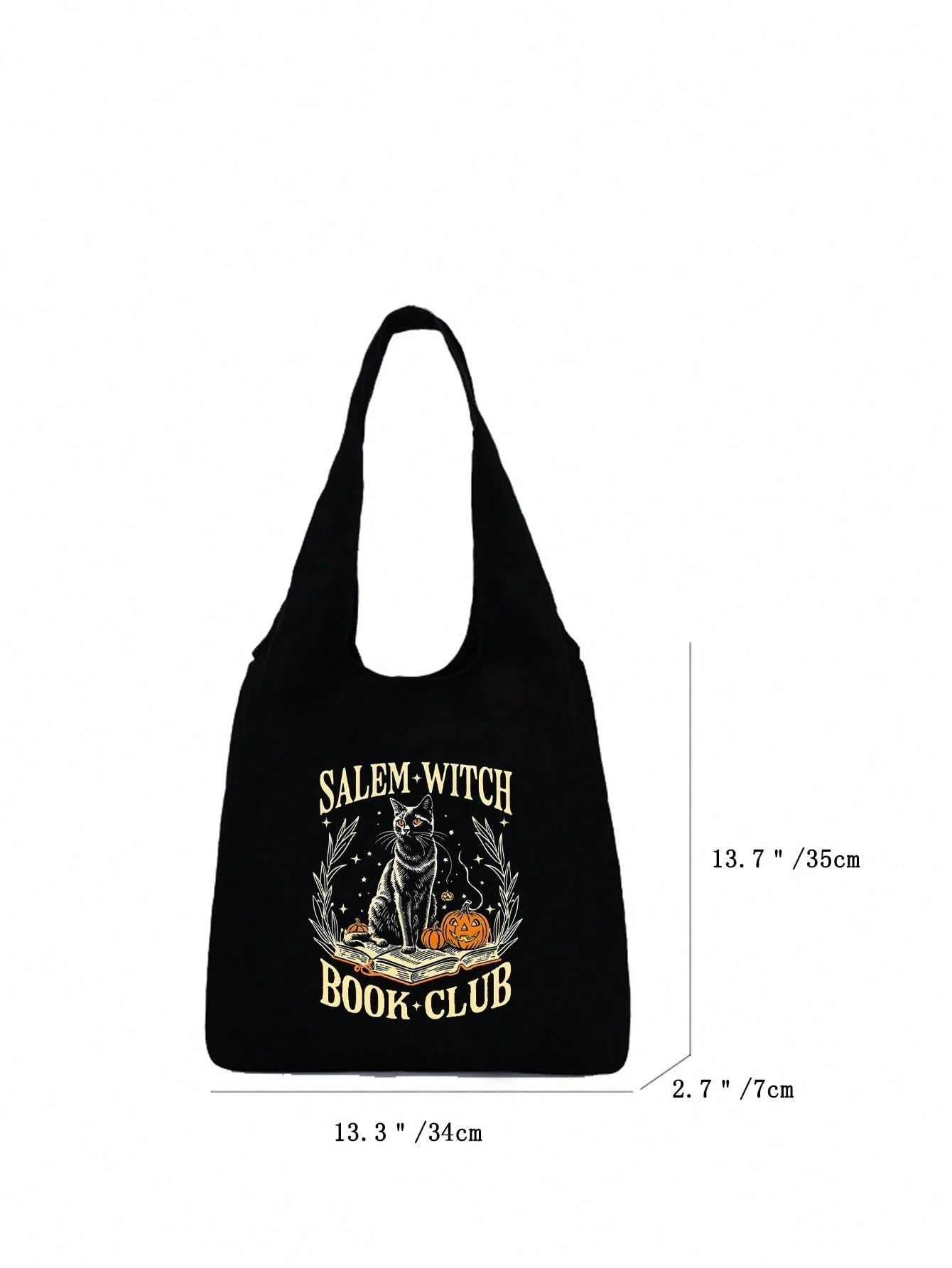 1pc Halloween Printed Linen Tote Bag, Linen Coin Purse, Square Shopping Bag, Teacher's Day Thank You Gift, Women's Large Capacity Linen Tote Bag. Multiple Printed Patterns Available. Halloween Bag, Pe
