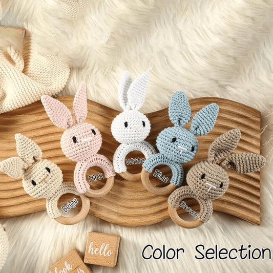1pc Handmade Crochet Baby Rattle, Multi-Color Options, Animal Rattle, Parent-Child Interaction, Built-In Bell, Cute 3D Design, Rich Details, Attract Baby's Attention, Exercise Baby's Hearing, Gift For