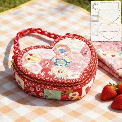 1pc Handmade DIY Tracing Patchwork Template, PET Sewing Template DIY Heart Patchwork Storage Box Quilting Template, Handmade DIY Drawing Tool, Patchwork Template, Sewing Tool Storage Box, Includes Tem