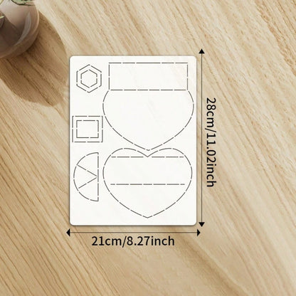 1pc Handmade DIY Tracing Patchwork Template, PET Sewing Template DIY Heart Patchwork Storage Box Quilting Template, Handmade DIY Drawing Tool, Patchwork Template, Sewing Tool Storage Box, Includes Tem