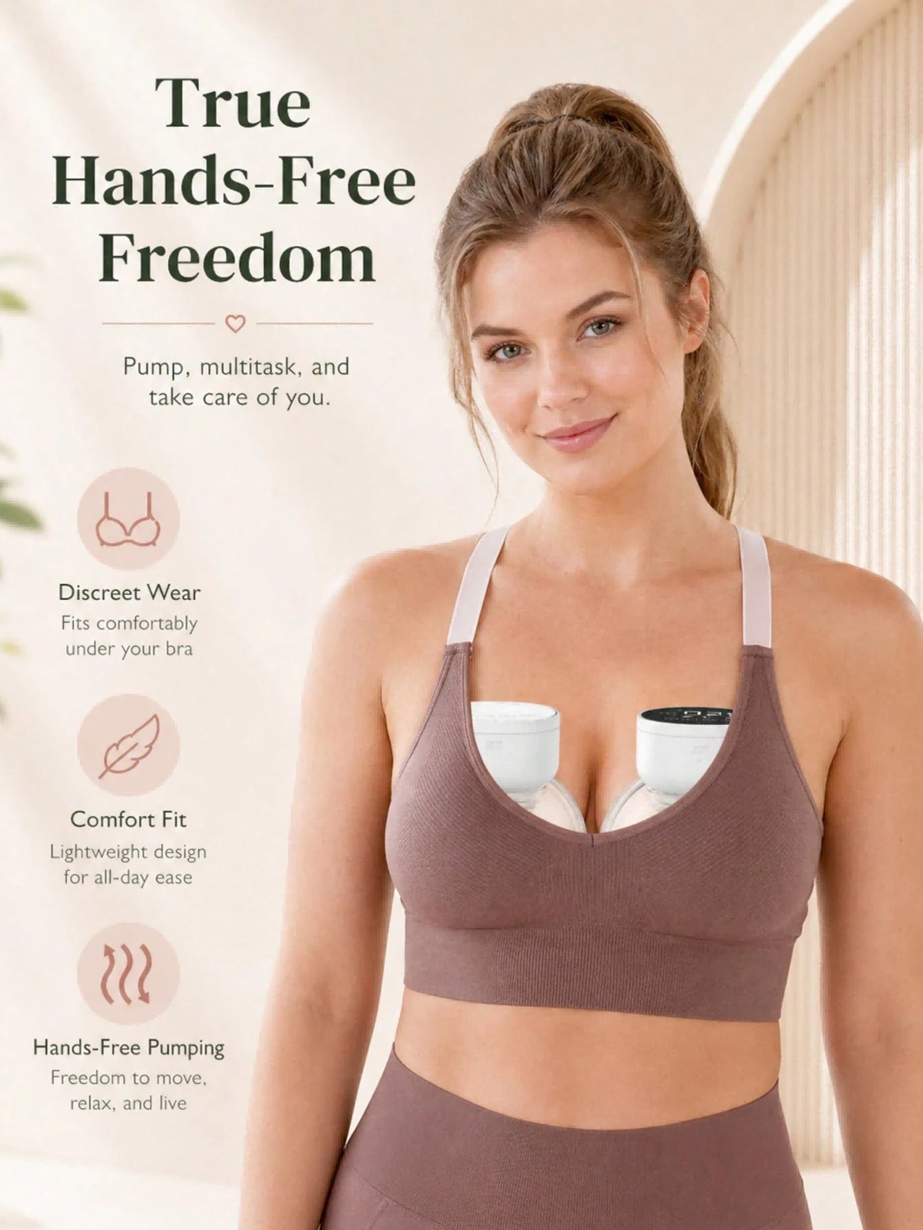 1pc Hands-Free Wearable Electric Breast Pump, Hands-Free Milk Collector, Suitable As Halloween, Christmas, Easter Gift