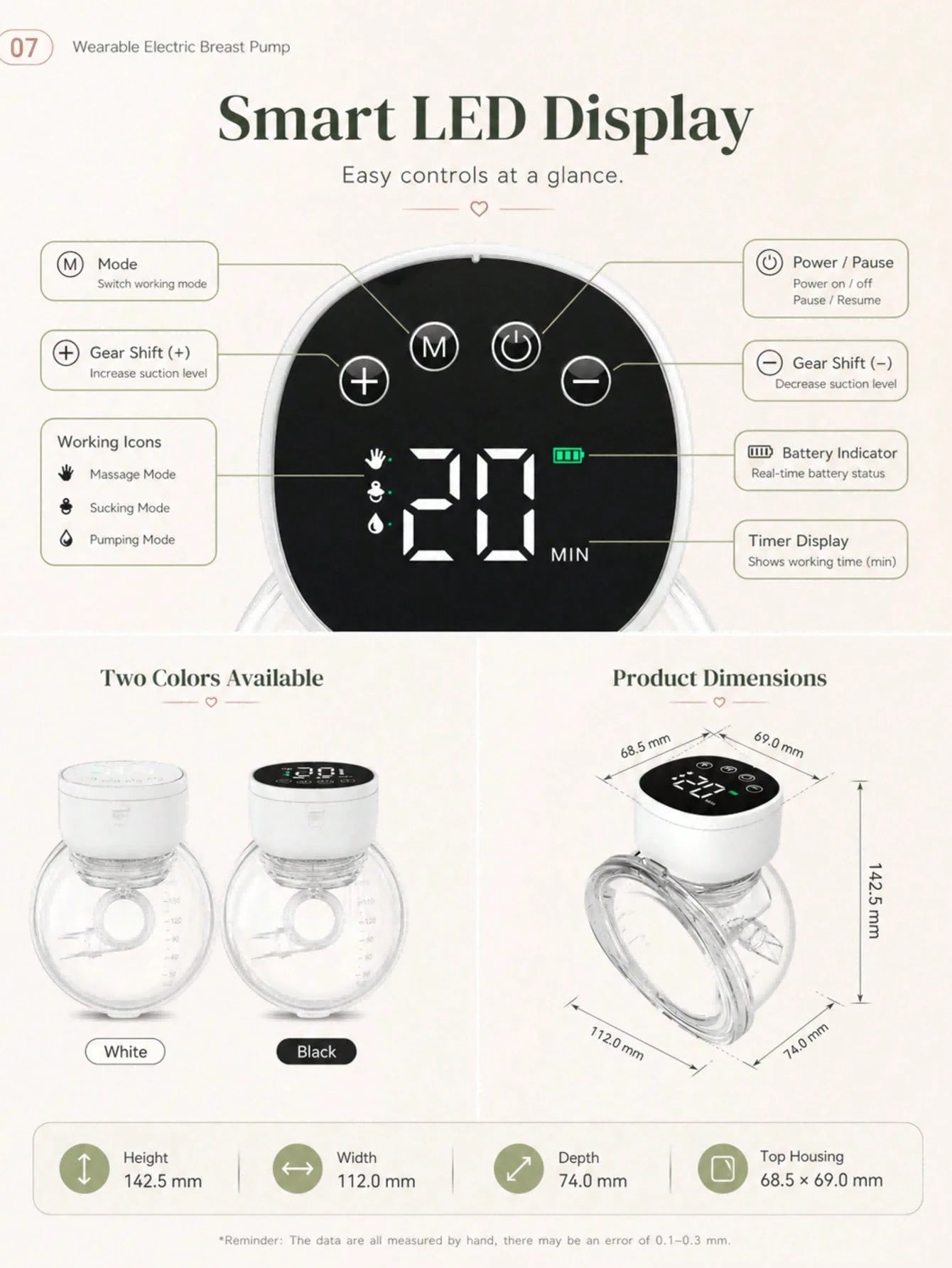 1pc Hands-Free Wearable Electric Breast Pump, Hands-Free Milk Collector, Suitable As Halloween, Christmas, Easter Gift