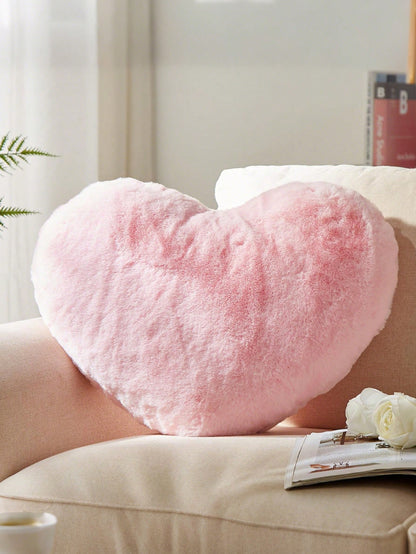 1pc Heart Shaped Throw Pillow, Cute Heart Decor Cushion, Soft Decorative Pillow, Suitable For Sofa, Bedroom, Living Room, Home Decor, Room Decor, Daily Party, Wedding, Valentine's Day Gift, Spring/Sum