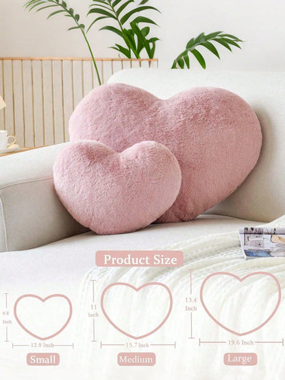 1pc Heart Shaped Throw Pillow, Cute Heart Decor Cushion, Soft Decorative Pillow, Suitable For Sofa, Bedroom, Living Room, Home Decor, Room Decor, Daily Party, Wedding, Valentine's Day Gift, Spring/Sum