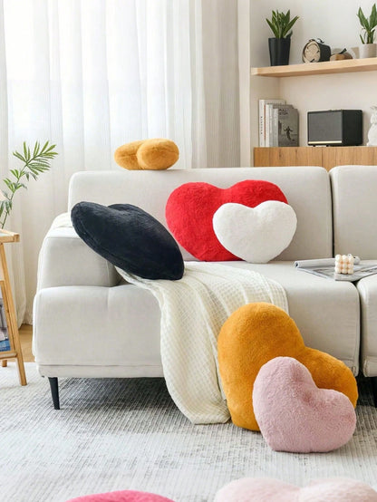 1pc Heart Shaped Throw Pillow, Cute Heart Decor Cushion, Soft Decorative Pillow, Suitable For Sofa, Bedroom, Living Room, Home Decor, Room Decor, Daily Party, Wedding, Valentine's Day Gift, Spring/Sum