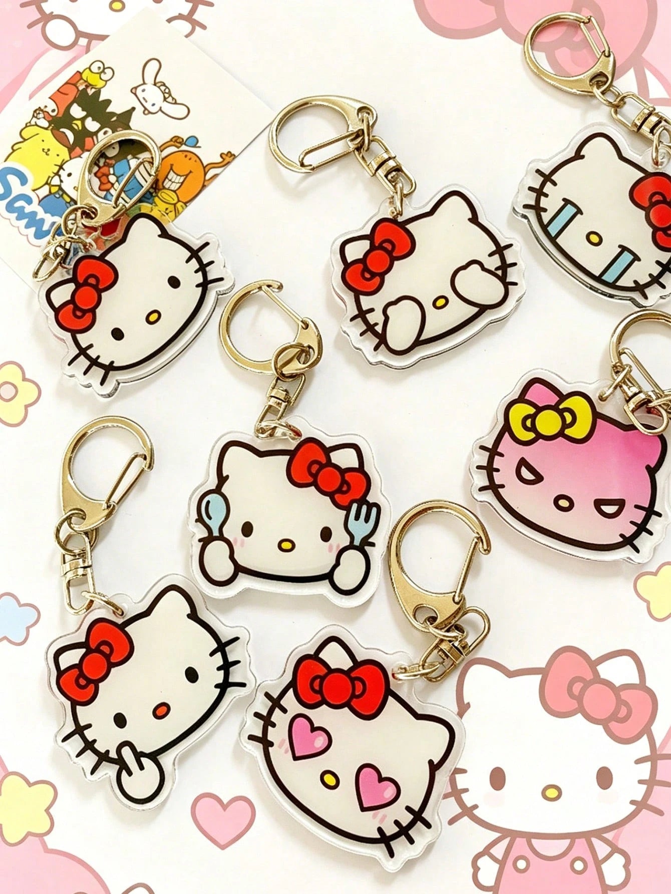 1pc Hello Kitty Keychain Pendant, Kitty Keychain, Kitty White Party Gifts, Little Kitty Keychain, Kitty Cat Keychain, Creative Keyring, HK Cute Wallet Lanyard Accessories, Bag Accessories, Birthday Gi