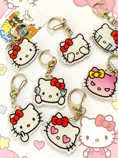 1pc Hello Kitty Keychain Pendant, Kitty Keychain, Kitty White Party Gifts, Little Kitty Keychain, Kitty Cat Keychain, Creative Keyring, HK Cute Wallet Lanyard Accessories, Bag Accessories, Birthday Gi