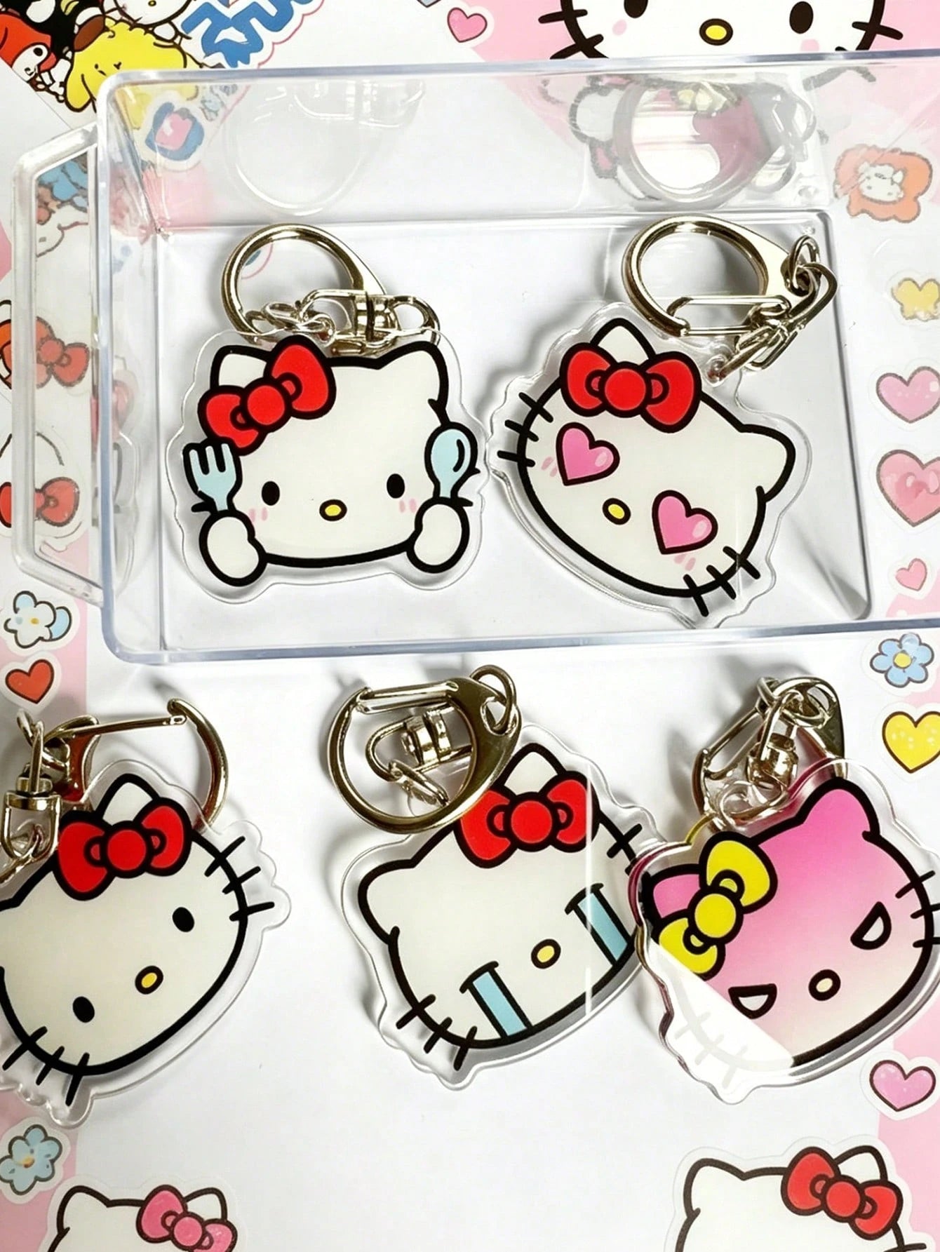 1pc Hello Kitty Keychain Pendant, Kitty Keychain, Kitty White Party Gifts, Little Kitty Keychain, Kitty Cat Keychain, Creative Keyring, HK Cute Wallet Lanyard Accessories, Bag Accessories, Birthday Gi