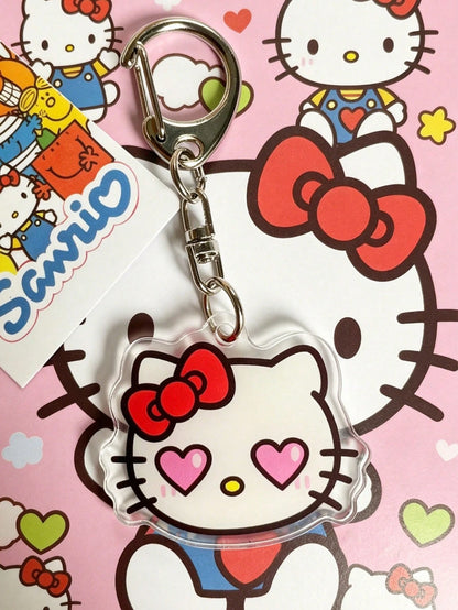 1pc Hello Kitty Keychain Pendant, Kitty Keychain, Kitty White Party Gifts, Little Kitty Keychain, Kitty Cat Keychain, Creative Keyring, HK Cute Wallet Lanyard Accessories, Bag Accessories, Birthday Gi