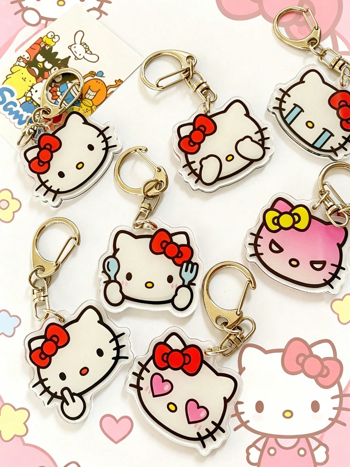 1pc Hello Kitty Keychain Pendant, Kitty Keychain, Kitty White Party Gifts, Little Kitty Keychain, Kitty Cat Keychain, Creative Keyring, HK Cute Wallet Lanyard Accessories, Bag Accessories, Birthday Gi