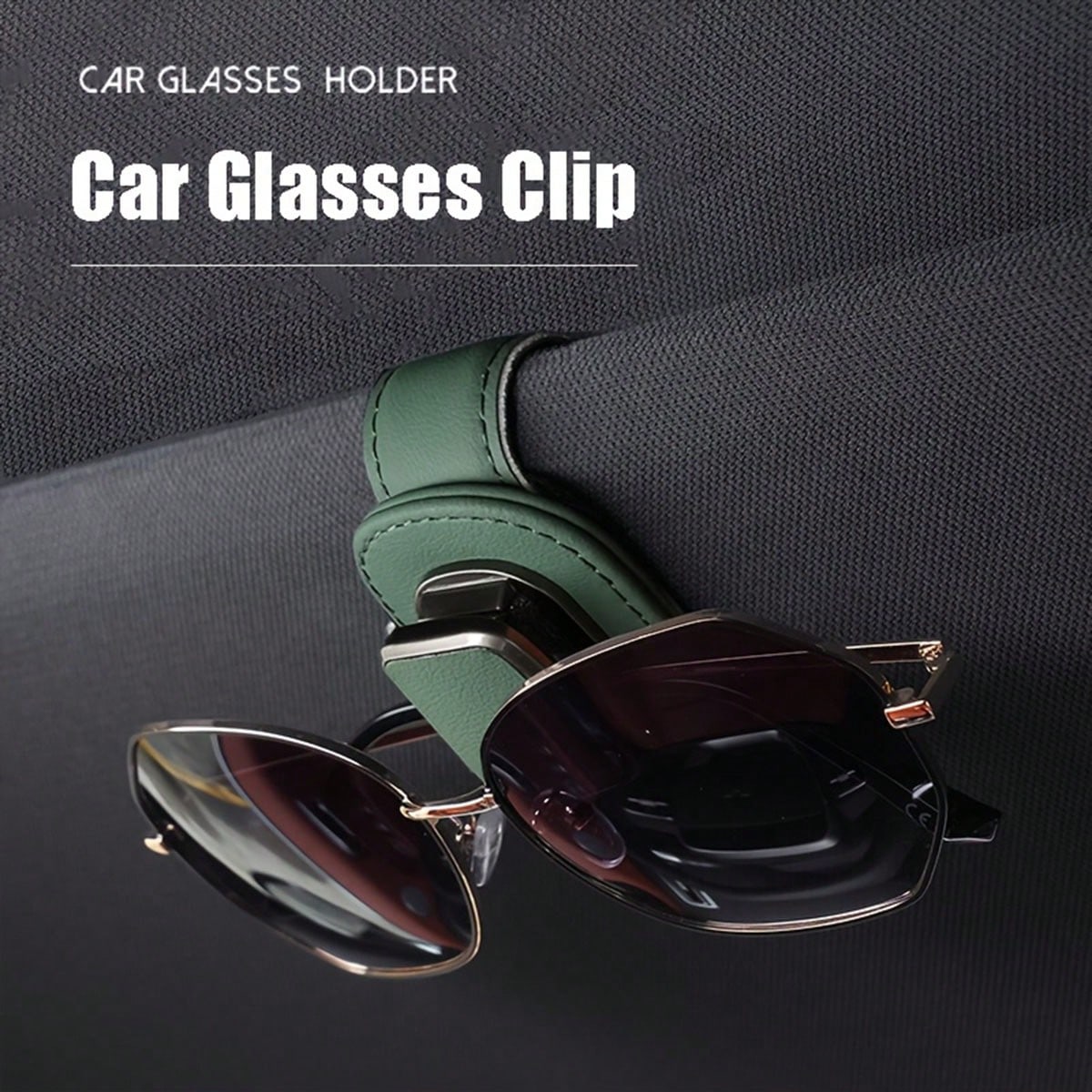 1pc High-Quality PU Leather Car Sun Visor Glasses Holder, Premium Texture Fashionable Eyewear Storage Clip, Side Clip, Scratch-Resistant, Easy Installation, Can Hold Glasses, Fashion Glasses And Docum