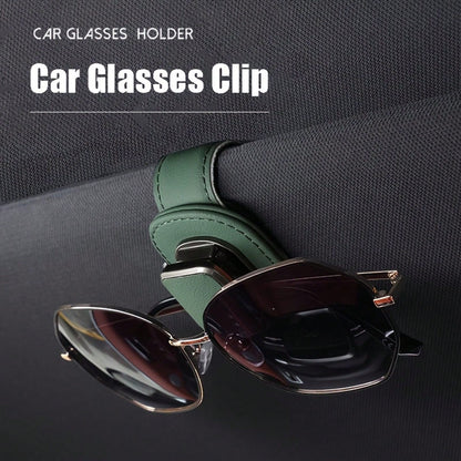 1pc High-Quality PU Leather Car Sun Visor Glasses Holder, Premium Texture Fashionable Eyewear Storage Clip, Side Clip, Scratch-Resistant, Easy Installation, Can Hold Glasses, Fashion Glasses And Docum