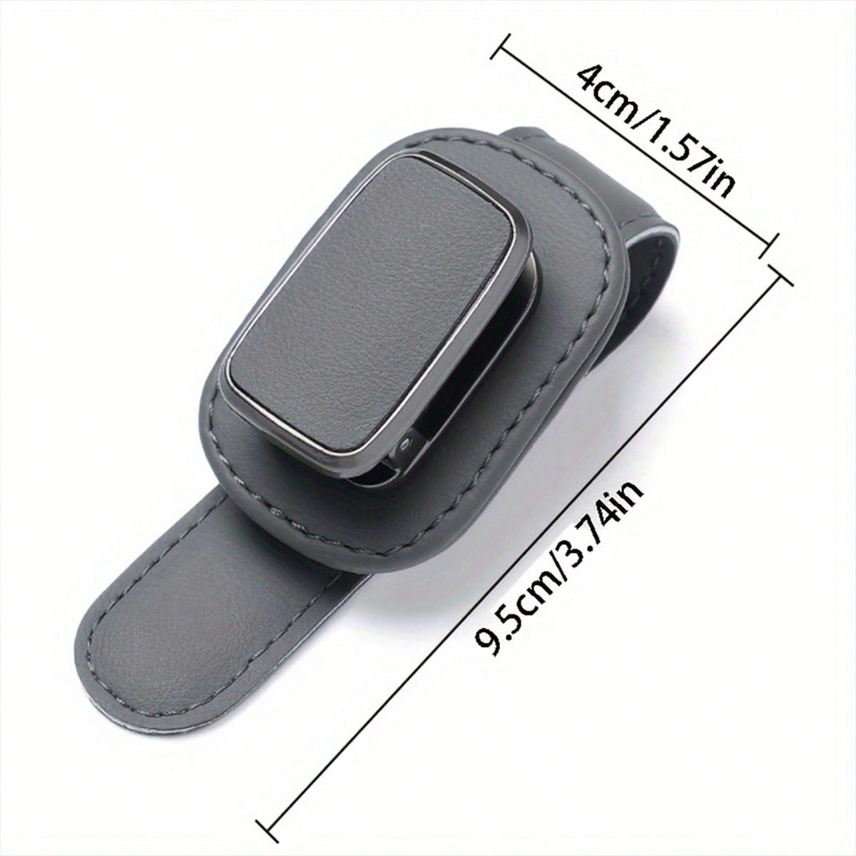 1pc High-Quality PU Leather Car Sun Visor Glasses Holder, Premium Texture Fashionable Eyewear Storage Clip, Side Clip, Scratch-Resistant, Easy Installation, Can Hold Glasses, Fashion Glasses And Docum