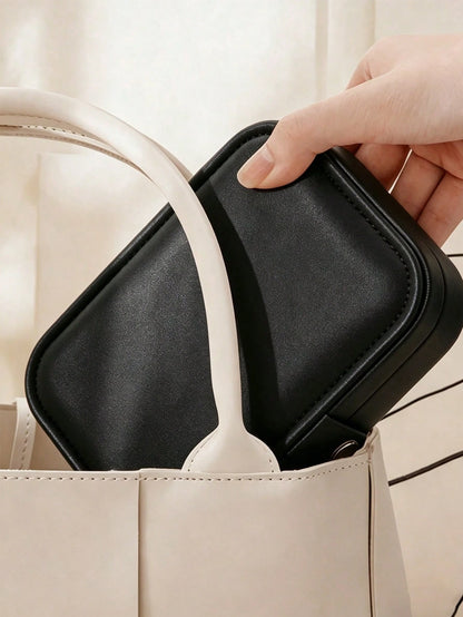 1pc Holiday Travel Jewelry Box PU Leather Jewelry Organizer Portable Jewelry Storage Organizer Jewelry Display Stand Multi-Function Ring Box Travel Essential Cruise Essential Vacation Essential Beach
