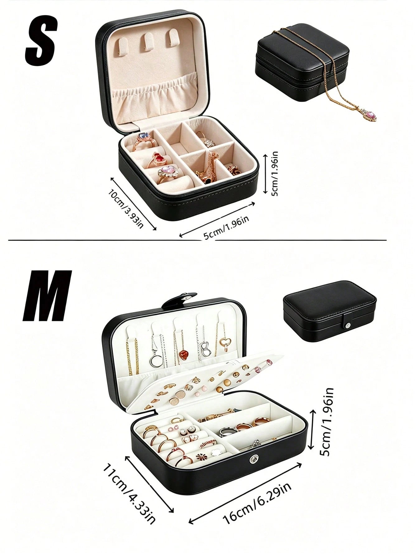 1pc Holiday Travel Jewelry Box PU Leather Jewelry Organizer Portable Jewelry Storage Organizer Jewelry Display Stand Multi-Function Ring Box Travel Essential Cruise Essential Vacation Essential Beach