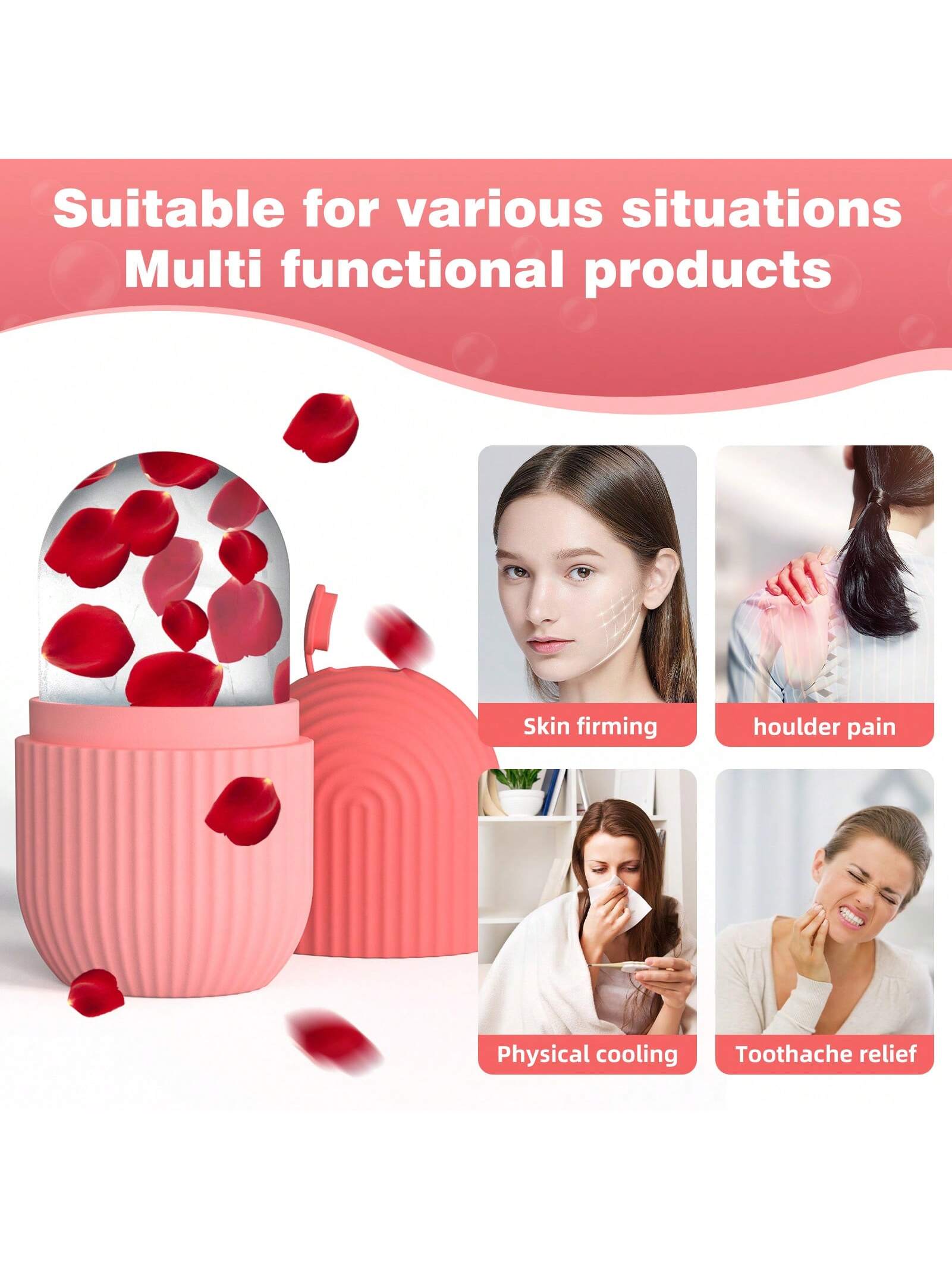 1pc Ice Roller, Used For Relieving Facial And Eye Puffiness, Facial Massager, Improving Skin Quality, Brightening Complexion, Ice Roller Mold, Beauty, Skincare, Spa, Self-Care, Skincare Tools, Facial