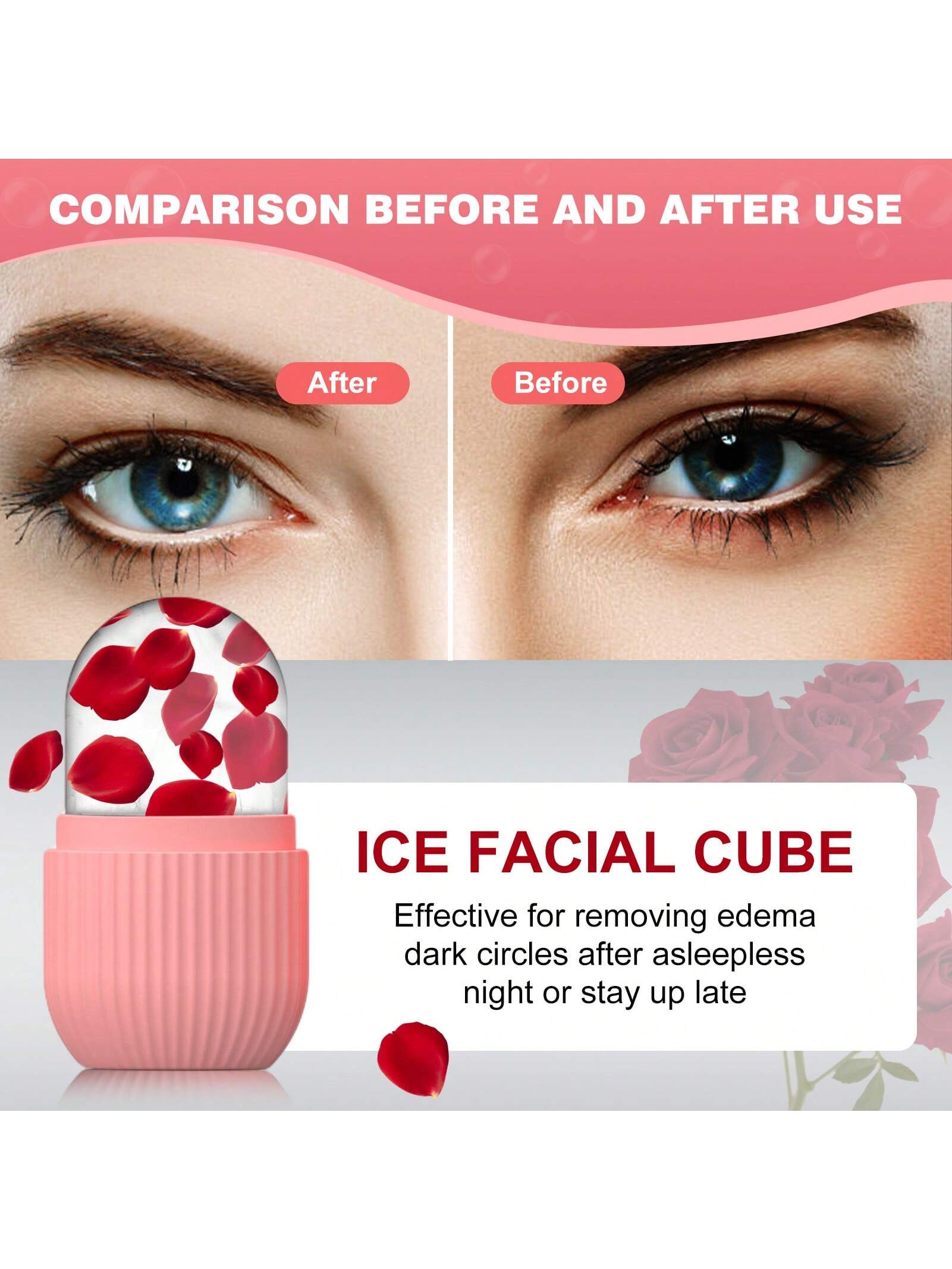 1pc Ice Roller, Used For Relieving Facial And Eye Puffiness, Facial Massager, Improving Skin Quality, Brightening Complexion, Ice Roller Mold, Beauty, Skincare, Spa, Self-Care, Skincare Tools, Facial