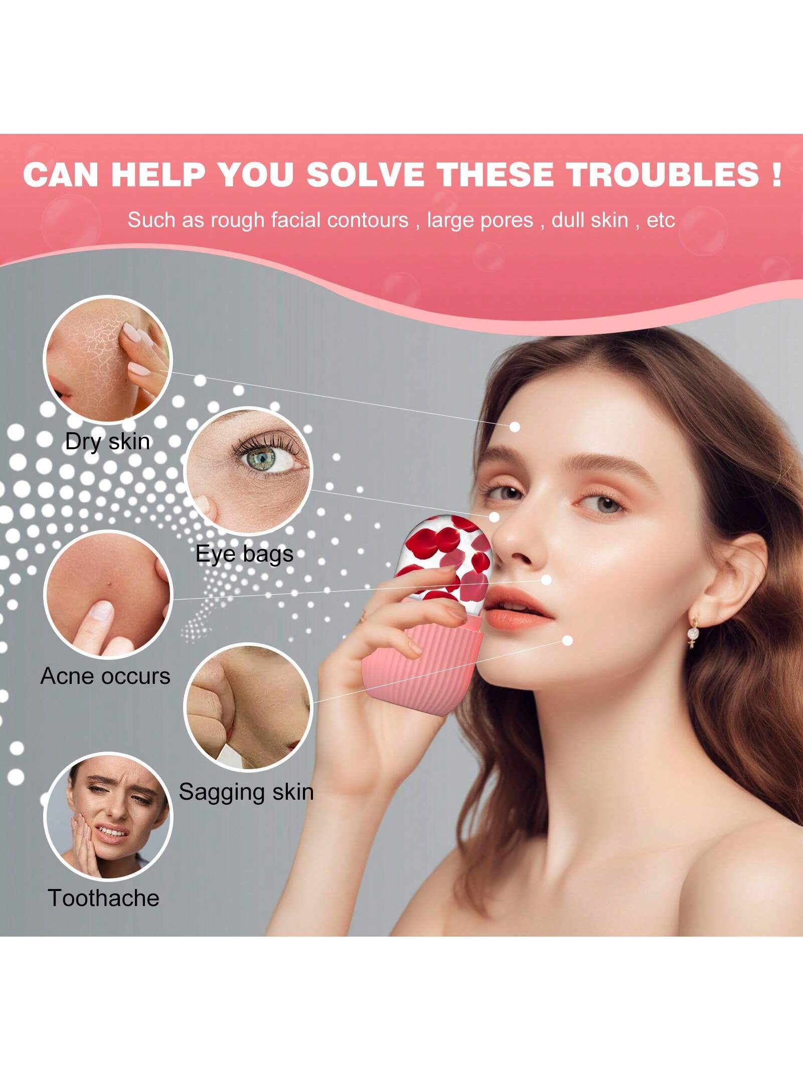 1pc Ice Roller, Used For Relieving Facial And Eye Puffiness, Facial Massager, Improving Skin Quality, Brightening Complexion, Ice Roller Mold, Beauty, Skincare, Spa, Self-Care, Skincare Tools, Facial