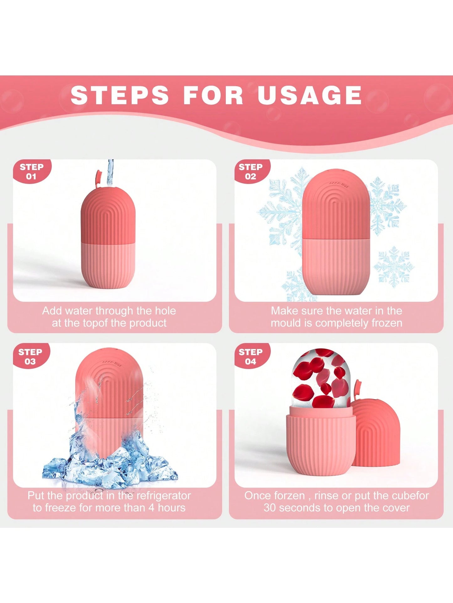 1pc Ice Roller, Used For Relieving Facial And Eye Puffiness, Facial Massager, Improving Skin Quality, Brightening Complexion, Ice Roller Mold, Beauty, Skincare, Spa, Self-Care, Skincare Tools, Facial