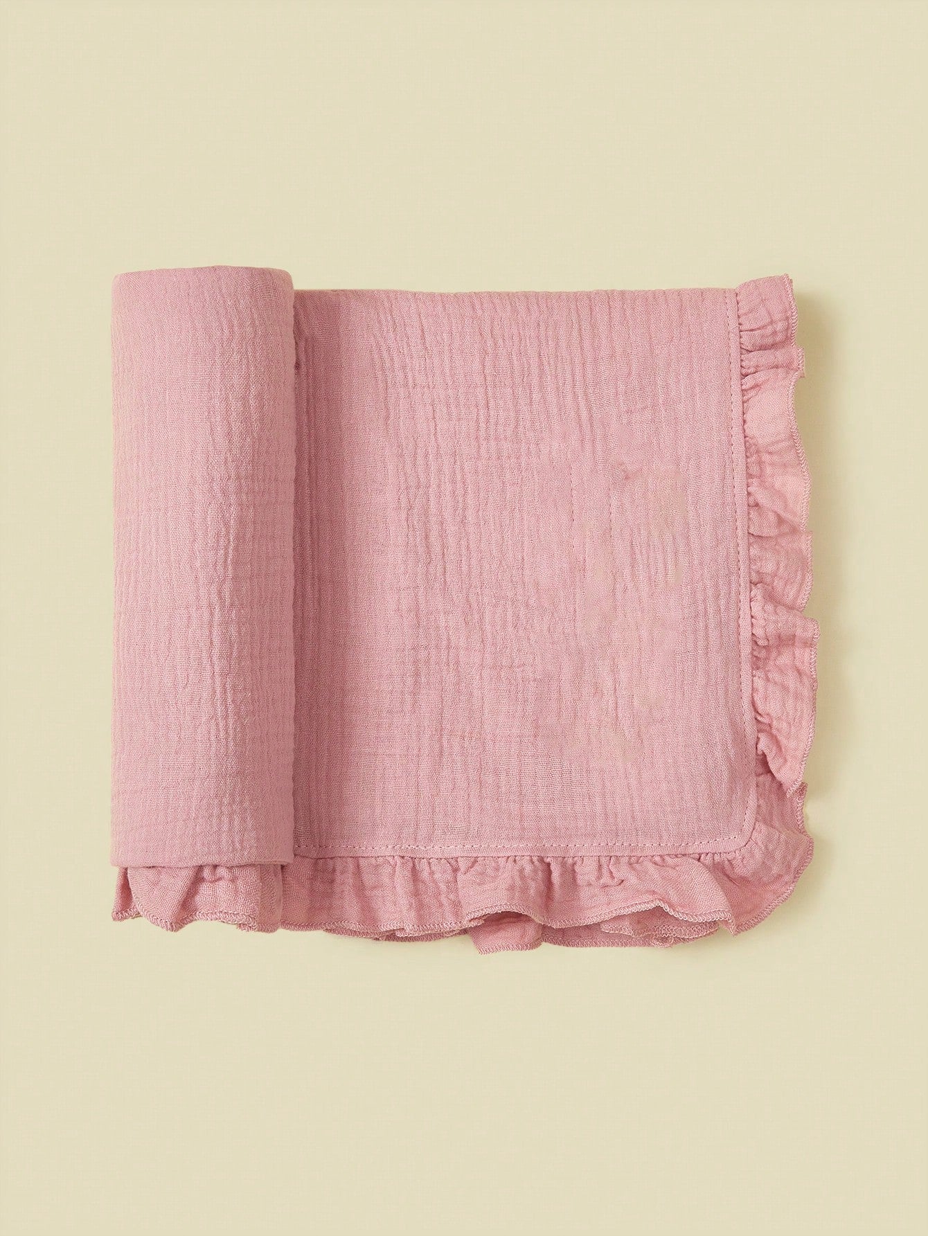 1pc Infant Ruffled Lightweight Blanket, Washable Soft Blanket For Stroller, Essential Baby Supplies For Spring/Summer
