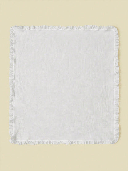 1pc Infant Ruffled Lightweight Blanket, Washable Soft Blanket For Stroller, Essential Baby Supplies For Spring/Summer