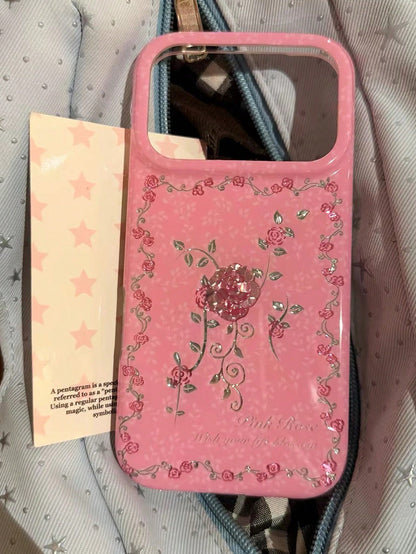 1PC Ins Polka Dot Lily Rose IMD Full Coverage Anti-Drop PC Phone Case Compatible With Apple 11 Pro Max/12 Pro Max/13 Pro Max/14 Pro Max/15 Pro Max/16 Pro Max/17 Pro Max