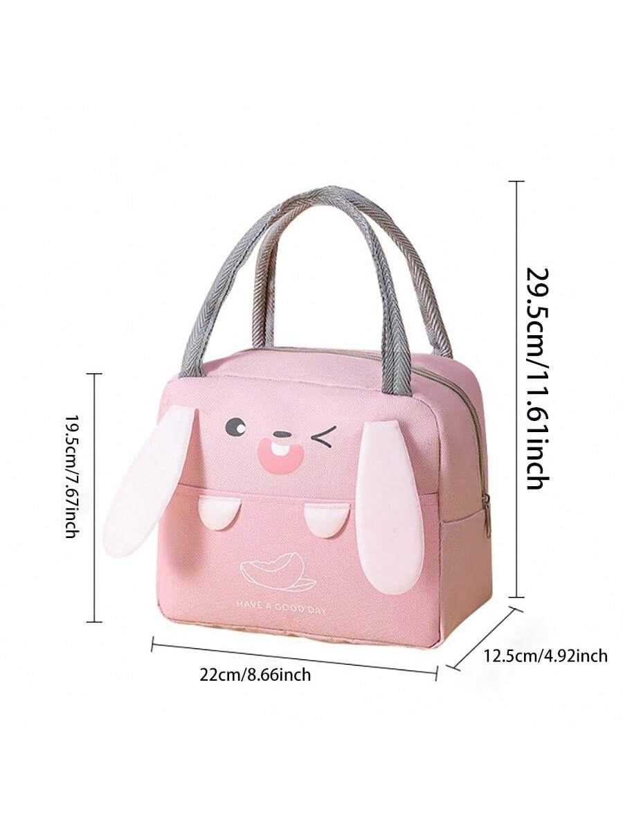 1pc Insulated Canvas Lunch Box Bag With Aluminum Foil Lining, Thickened And Waterproof, Large Capacity Portable Handbag
