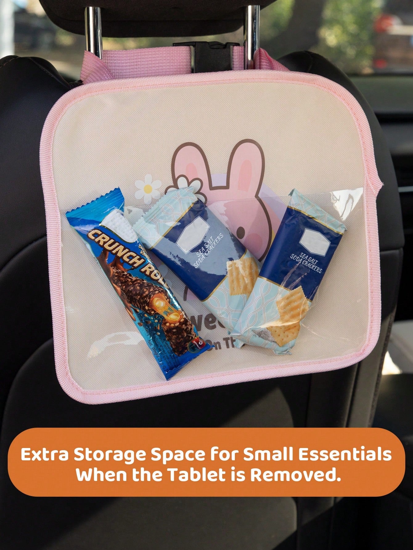 1pc Kids Car Backseat Holder- Cute Girl Design, Hands-Free Tablet Mount With Touchscreen Pocket, Convenient For Healthy Viewing And Travel Entertainment