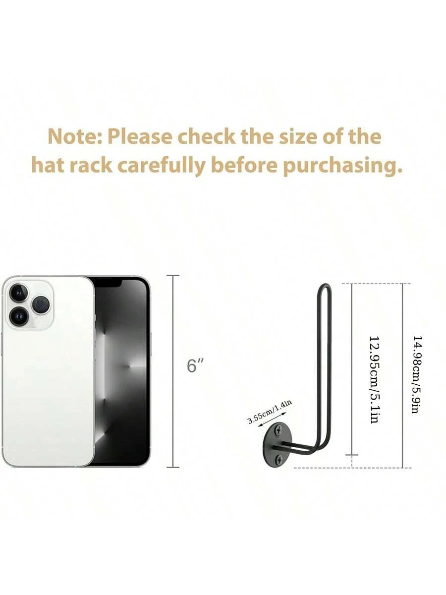 1pc L-Shaped Iron Wire Baseball Cap Holder Wall-Mounted Hat Rack Hat Organizer, Gender Reveal Party, Perfect For Birthdays, Weddings, Parties, The Perfect Gift For Colleagues, Friends, And Family, Bac