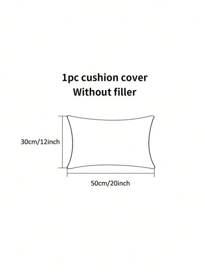 1pc Lace Embroidered Pom Pom Bow Decorative Waist Pillow Cover, Home Decor For Living Room, Sofa, Bedroom