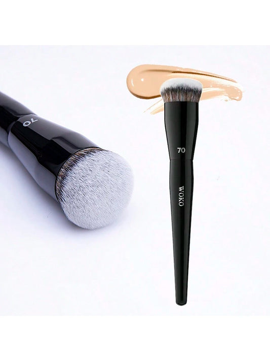 1pc Large Foundation Brush With Round Tip, Professional Synthetic Hair Makeup Brush For Contouring, Foundation Brush, Concealer Brush, Blush Brush, Contour Brush, Blush Brush, Bronzer Brush, Powder Br
