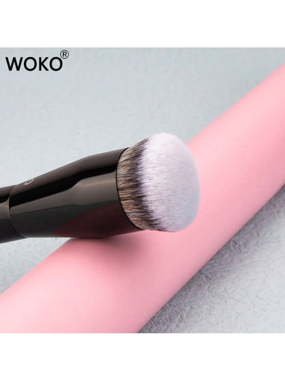 1pc Large Foundation Brush With Round Tip, Professional Synthetic Hair Makeup Brush For Contouring, Foundation Brush, Concealer Brush, Blush Brush, Contour Brush, Blush Brush, Bronzer Brush, Powder Br