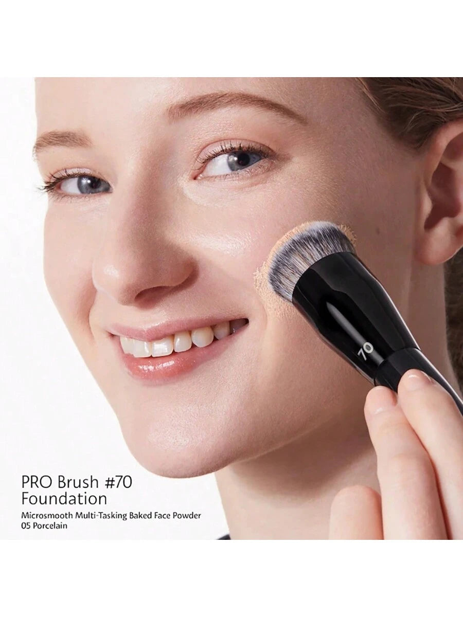 1pc Large Foundation Brush With Round Tip, Professional Synthetic Hair Makeup Brush For Contouring, Foundation Brush, Concealer Brush, Blush Brush, Contour Brush, Blush Brush, Bronzer Brush, Powder Br