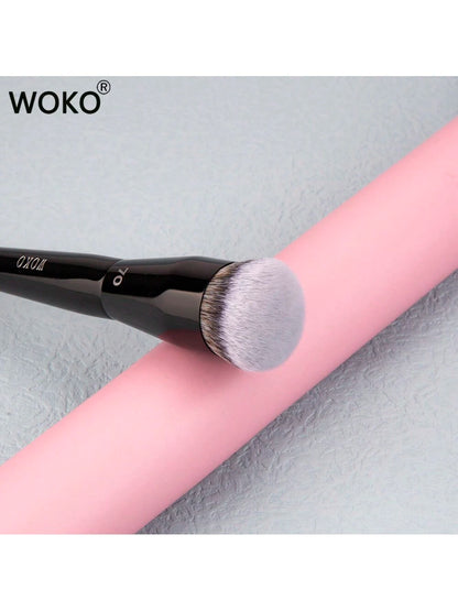 1pc Large Foundation Brush With Round Tip, Professional Synthetic Hair Makeup Brush For Contouring, Foundation Brush, Concealer Brush, Blush Brush, Contour Brush, Blush Brush, Bronzer Brush, Powder Br