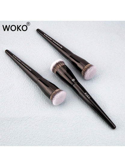 1pc Large Foundation Brush With Round Tip, Professional Synthetic Hair Makeup Brush For Contouring, Foundation Brush, Concealer Brush, Blush Brush, Contour Brush, Blush Brush, Bronzer Brush, Powder Br