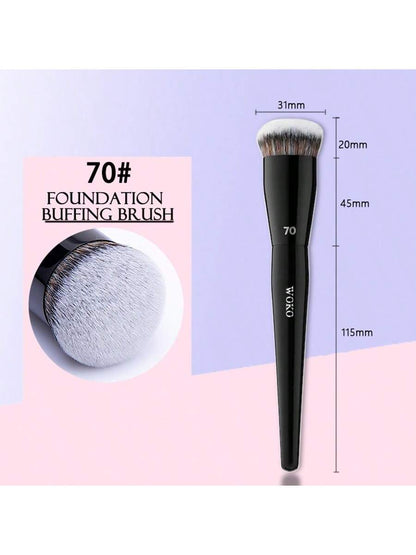 1pc Large Foundation Brush With Round Tip, Professional Synthetic Hair Makeup Brush For Contouring, Foundation Brush, Concealer Brush, Blush Brush, Contour Brush, Blush Brush, Bronzer Brush, Powder Br